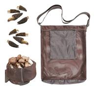 Bolsa de comida para hongos, bolsa de forrajeo, bolsa de cosecha, bolsa de recolección de frutas, bolsa de caza de hongos, bolsa de recolección ajustable para acampar, viajes, senderismo, marrón (A)