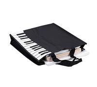 Bolsa de compra tote música con teclas piano regalo linda bolsita tamaño perfecto para llevar libros a las clases diseño sencillo y fashion tela Oxford gruesa decente en ambos lados fácil plegar almac