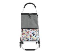 Bolsa de Compras Enrollando, Tranvía de Compras Impermeables Portátiles Multifuncionales para Uso Doméstico (Mariposa Gris)