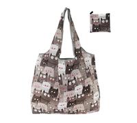 Bolsa de compras espaciosa y ligera, plegable, reutilizable, lavable, para actividades al aire libre y almacenamiento, bolso grande para acampar al aire libre, Gatito gris, One Size