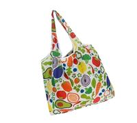 Bolsa de compras plegable con patrón de dibujos animados de gran capacidad, ideal para uso diario y almacenamiento portátil de viajes al aire libre, Paraíso vegetal, Belleza masiva