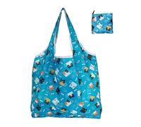 Bolsa de compras plegable, elegante y práctica, ligera, para almacenamiento de comestibles, grande, plegable, para mujeres y hombres, almacenamiento de alimentos, bolsa de comestibles, Gatito azul