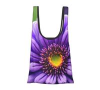 Bolsa de compras reutilizable con diseño de flores de lavanda morada, bolsa de almacenamiento multiusos