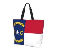 Bolsa de compras reutilizable con un hombro, bandera de Dakota del Norte, bolsa de mano casual de un solo hombro, bolsa de compras grande multiusos