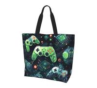 Bolsa de compras reutilizable de un hombro, versión Gamepad Circuit para mujer, bolsa de mano casual de un hombro, bolsa de compras grande multiusos