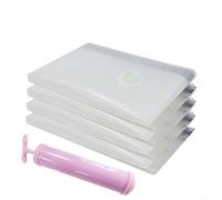 Bolsa de compresión al vacío, paquete de 4 para almacenamiento de ropa del hogar y colchas, ahorro de espacio con diseño resistente a la humedad para organización de temporada (100 x 80 cm)