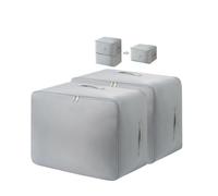 Bolsa de compresión Ultimate Space Master - Organizador de autocompresión ultra pequeño de almacenamiento, bolsas de almacenamiento para edredones, ropa, viaje y casa (gris, L) (gris, L*2)