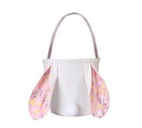 Bolsa de conejo para caza de huevos, bolsas reutilizables de Pascua con asas, cesta de dulces de conejo, contenedor de caza de primavera para niños, bolsa de regalo de fiesta para golosinas y juguetes