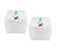 Bolsa de Contenedor de Agua Plegable de 2 Piezas, 20L 5.3 Galones con Contenedor de Agua de PVC Transparente, Cubo de Agua Portátil, Accesorio al Aire Libre Reutilizable