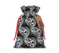 Bolsa de cordón con diseño de clave musical con etiqueta de papel kraft para Navidad, Halloween, fiesta, regalo