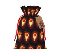 Bolsa de cordón con estampado de baloncesto con etiqueta de papel kraft para Navidad, Halloween, fiesta de regalo