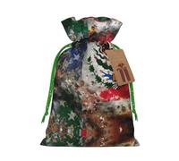 Bolsa de cordón con estampado de bandera mexicana americana para regalos, bolsas de regalo adorables reutilizables, perfectas para joyas y mucho más