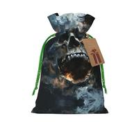 Bolsa de cordón con estampado de calavera fantasma de terror para regalos, bolsas de regalo adorables reutilizables, perfectas para joyas y mucho más