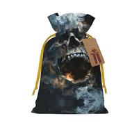 Bolsa de cordón con estampado de calavera fantasma de terror para regalos, bolsas de regalo adorables reutilizables, perfectas para joyas y mucho más