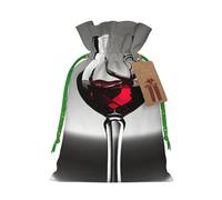 Bolsa de cordón con estampado de copa de vino para regalos, bolsas de regalo adorables reutilizables, perfectas para joyas y mucho más