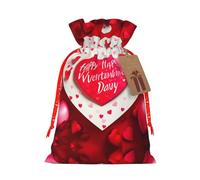 Bolsa de cordón con estampado de feliz día de San Valentín para regalos, bolsas de regalo adorables reutilizables, perfectas para joyas y mucho más