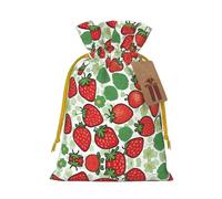 Bolsa de cordón con estampado de fresa para regalos, bolsas de regalo adorables reutilizables, perfectas para joyas y mucho más