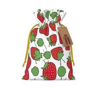 Bolsa de cordón con estampado de fresa para regalos, bolsas de regalo adorables reutilizables, perfectas para joyas y mucho más