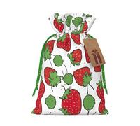 Bolsa de cordón con estampado de fresa para regalos, bolsas de regalo adorables reutilizables, perfectas para joyas y mucho más