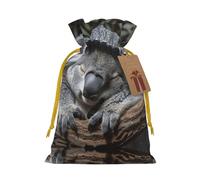 Bolsa de cordón con estampado de koala durmiendo para regalos, bolsas de regalo adorables reutilizables, perfectas para joyas y mucho más