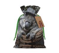 Bolsa de cordón con estampado de koala durmiendo para regalos, bolsas de regalo adorables reutilizables, perfectas para joyas y mucho más