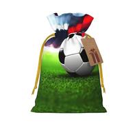 Bolsa de cordón con estampado de pelota deportiva de fútbol para regalos, bolsas de regalo adorables reutilizables, perfectas para joyas y mucho más