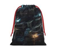 Bolsa de cordón con estampado de robot futuro, bolsa de regalo, regalo de evento reutilizable, bolsa de almacenamiento diario L