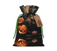 Bolsa de cordón con estampado de terror de Halloween para regalos, bolsas de regalo adorables reutilizables, perfectas para joyas y mucho más