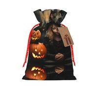 Bolsa de cordón con estampado de terror de Halloween para regalos, bolsas de regalo adorables reutilizables, perfectas para joyas y mucho más