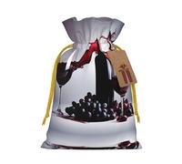 Bolsa de cordón con estampado de vino tinto para regalos, bolsas de regalo adorables reutilizables, perfectas para joyas y mucho más