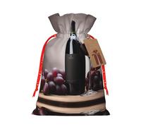 Bolsa de cordón con estampado de vino tinto para regalos, bolsas de regalo adorables reutilizables, perfectas para joyas y mucho más