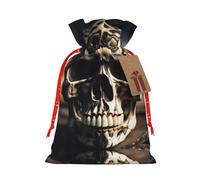 Bolsa de cordón resistente con diseño de calavera y hueso de roca de 21 x 30 cm, bolsa de regalo moderna y práctica para necesidades diarias, 1 unidad