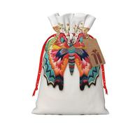 Bolsa de cordón resistente con diseño de mariposa colorida bordada de 4.7 x 6.9 pulgadas, bolsa de regalo moderna y práctica para necesidades diarias, 1 unidad