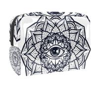 Bolsa de cosméticos All Seeing Eye Mandala para mujer, bolsas de aseo de viaje, bolsa grande de PVC para maquillaje, práctica bolsa organizadora con cremallera, multicolor, 18.5x7.5x13cm/7.3x3x5.1in,