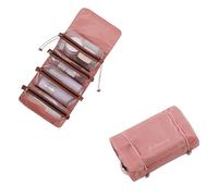 Bolsa de Cosméticos Bolsa de cosméticos for Mujer, Bolsa de Nailon Plegable, Bolsa de Maquillaje con Cuerda, 4 Uds. En 1, Bolsa de cosméticos portátil de Viaje Separable de Malla con Cremallera (Colo