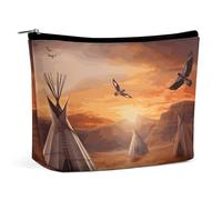 Bolsa de cosméticos, Bolsa de Maquillaje para Mujer, Bolsa de Maquillaje portátil, Estuche de Maquillaje de tribus nativas Americanas, Bolsa de artículos de tocador de Viaje para Accesorios de Viaje