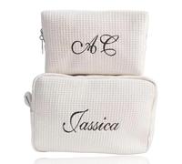 Bolsa De Cosméticos Bordada A Medida, Bolsas De Aseo Personalizadas Con Diseño De Gofre, Organizador De Maquillaje Portátil Para Viajes, Regalos Para Damas De Honor, Fiesta Nupcial(9.5x16x22cm)