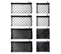 Bolsa De Cosméticos Con Cable De Red De Nailon De 8 Piezas, Mini Bolsa De Cosméticos Portátil, Bolsa De Almacenamiento De Joyas Simple, Neceser De Viaje Al Aire Libre.