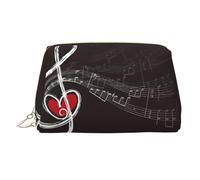 Bolsa de cosméticos con cremallera y texto en inglés "Treble Love and Music", ideal para el hogar y viajes