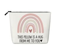 Bolsa de cosméticos con diseño de arcoíris Bohemio Rosa. Esta Almohada es un Abrazo de mí para ti. Bolsa de Maquillaje Divertida para Mujeres. Regalos de cumpleaños y Navidad. Accesorios de tocador.