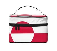 Bolsa de cosméticos con diseño de bandera de Groenlandia. Bolsa de cosméticos estampada para mujer, organizador grande de artículos de tocador para viajes