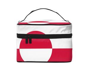Bolsa de cosméticos con diseño de bandera de Groenlandia. Bolsa de cosméticos estampada para mujer, organizador grande de artículos de tocador para viajes