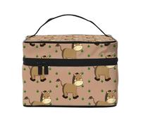 Bolsa de cosméticos con diseño de burro de dibujos animados. Bolsa de cosméticos estampada para mujer, organizador de artículos de aseo grande para viajes