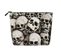 Bolsa de cosméticos con diseño de calavera mexicana, organizador grande para artículos de aseo de viaje, resistente al agua