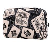 Bolsa de cosméticos con diseño de esqueleto, tamaño Queen y King, para mujer, neceser de viaje, bolsa organizadora de maquillaje con cremallera, multicolor, 18.5x7.5x13cm/7.3x3x5.1in, Neceser