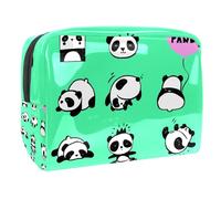 Bolsa de cosméticos con diseño de Hello Panda para mujer, bolsa de aseo de viaje, bolsa grande de PVC para maquillaje, práctica bolsa organizadora con cremallera, multicolor,