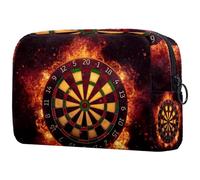 Bolsa de cosméticos con diseño de llamas ardientes para mujer, neceser de viaje, bolsa organizadora de maquillaje grande con cremallera, multicolor, 18.5x7.5x13cm/7.3x3x5.1in, Neceser