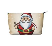 Bolsa de cosméticos con diseño de mandala, portátil, de gran capacidad, de pana, con cremallera, bolsa de viaje, Gnomo de Navidad, Talla única