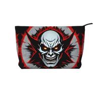 Bolsa de cosméticos con diseño de mapa del tesoro de laberinto, portátil, de gran capacidad, bolsa de cosméticos de pana con cremallera, bolsa de viaje, Fantasma malvado rojo y negro, Talla única