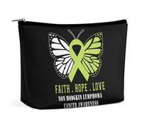 Bolsa de cosméticos con diseño de Mariposas para concienciar sobre el cáncer y el Linfoma no Hodgkin, Bolsa de Maquillaje portátil de Viaje, Bolsa de artículos de tocador de Gran Capacidad, Bolsas de